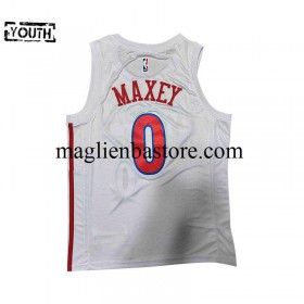Maglia NBA Philadelphia 76ers Maxey 0 Nike 2022-2023 City Edition Bianco Swingman - Bambino